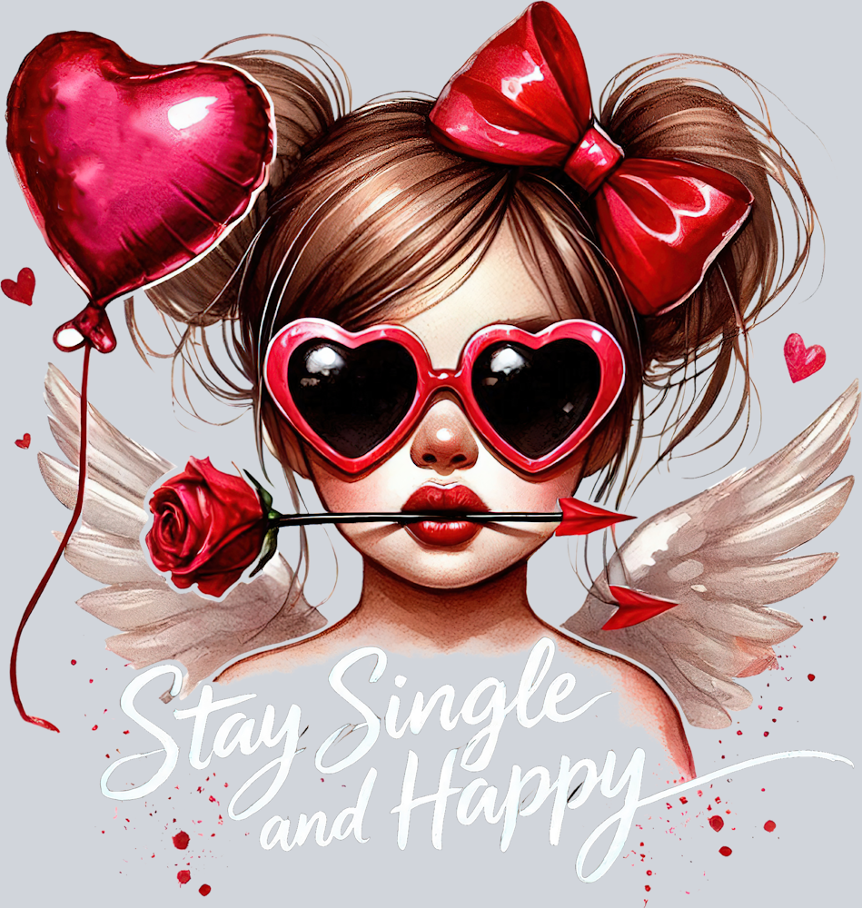 Stay Single And Happy White - STK05801 (DTF Transfers)