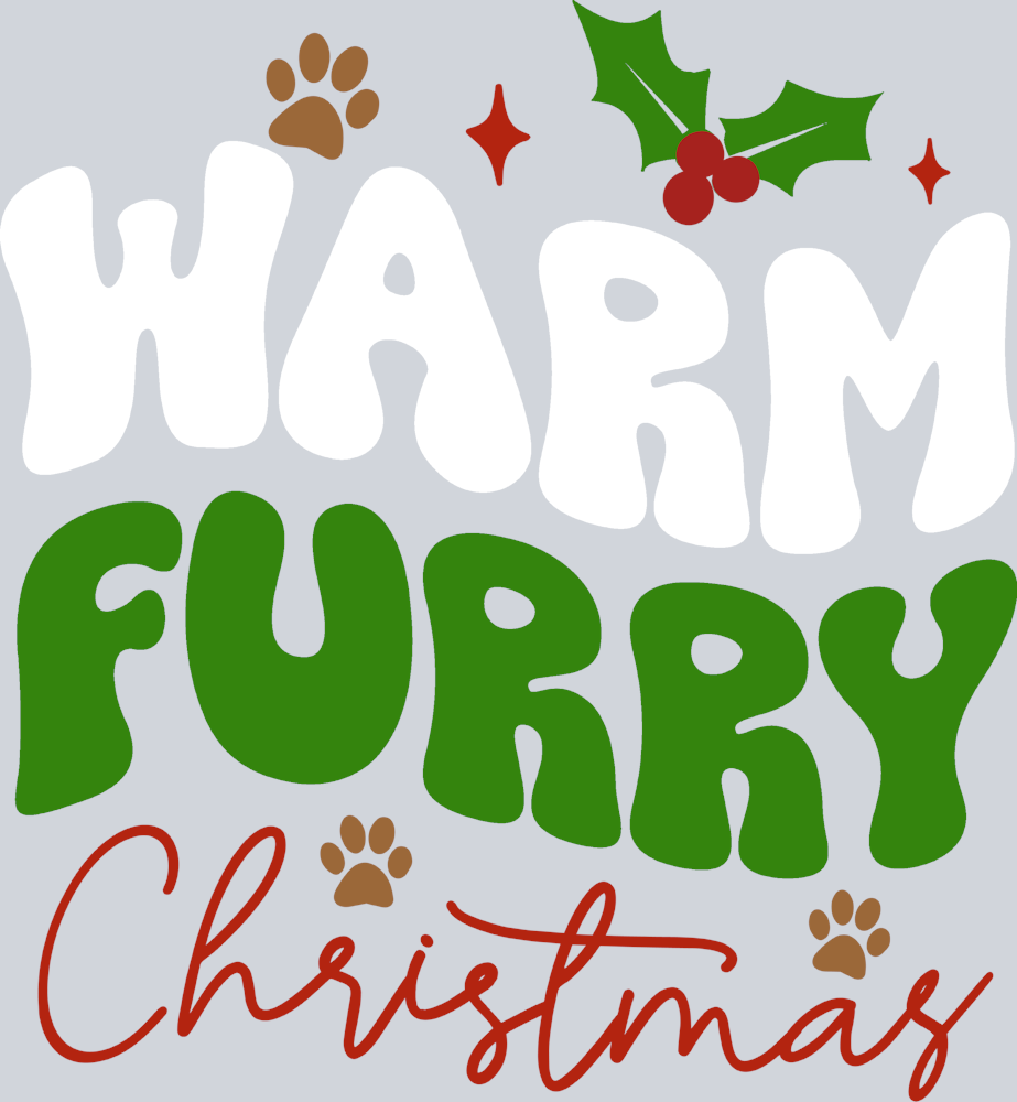 Pets Warm Furry Christmas - STK04900 (DTF Transfers)