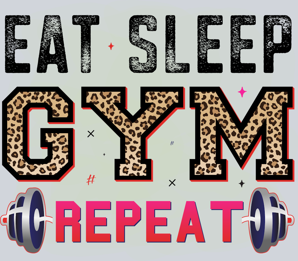 Eat Sleep Gym Repeat 1 - STK06679 (DTF Transfers)