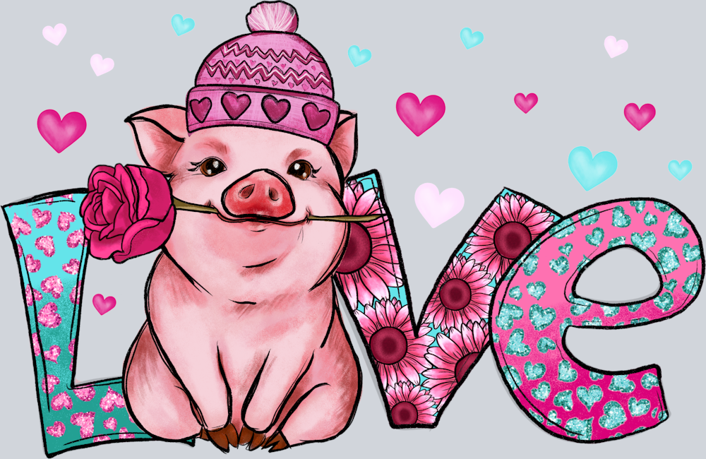 Love Pig - STK03784 (DTF Transfers)