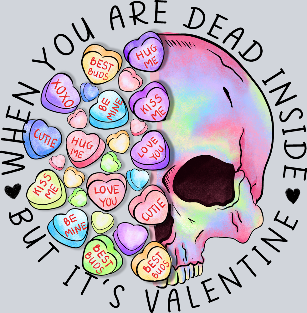 Skull Candy Heart - STK05528 (DTF Transfers)