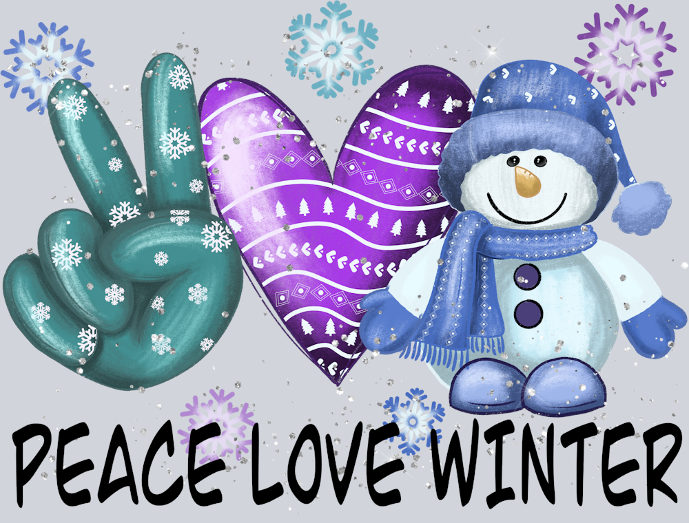 Peace Love Winter Snowman - STK04800 (DTF Transfers)