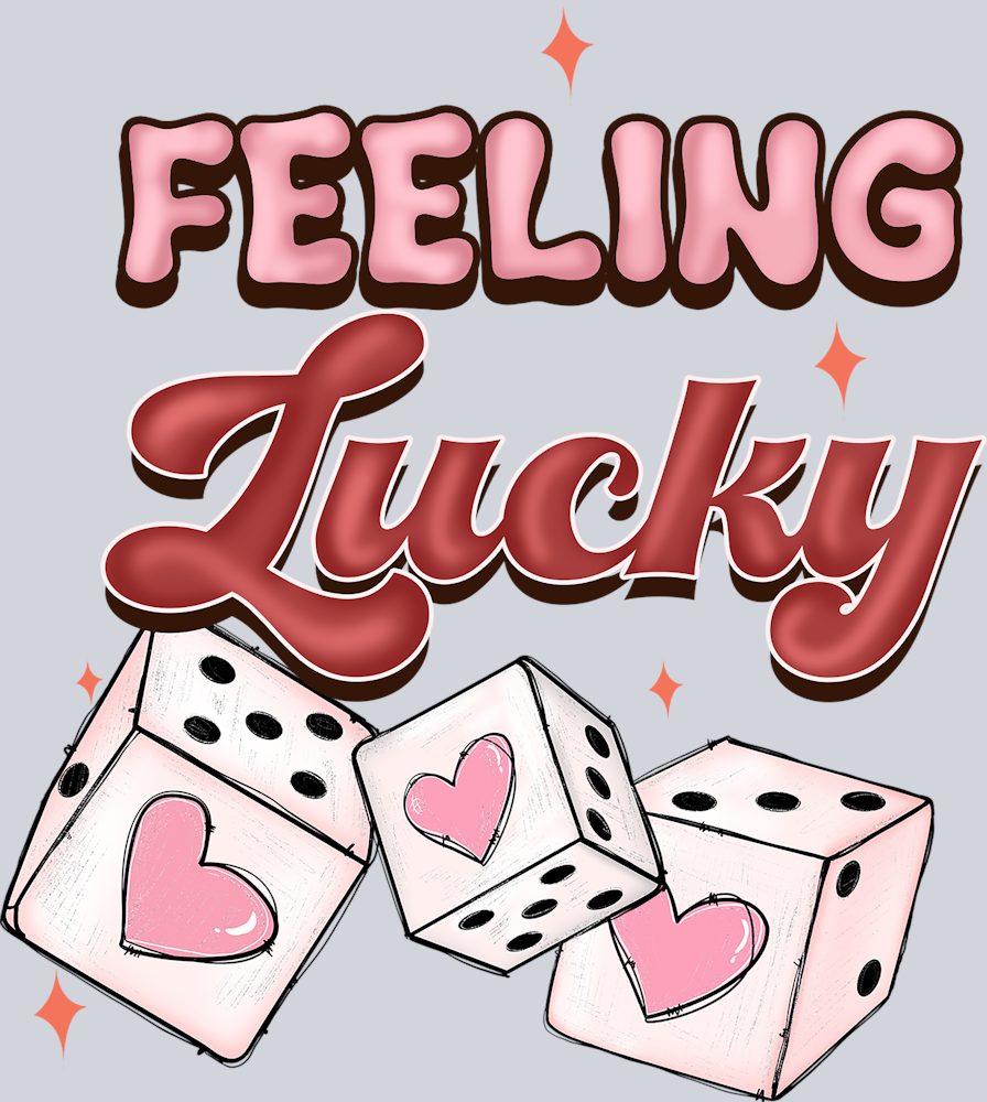 Feeling Lucky Heart Dice - STK01966 (DTF Transfers)