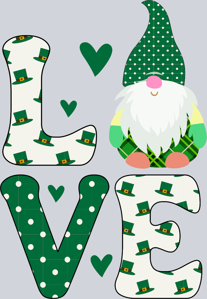 Gnome Love Green - STK02301 (DTF Transfers)