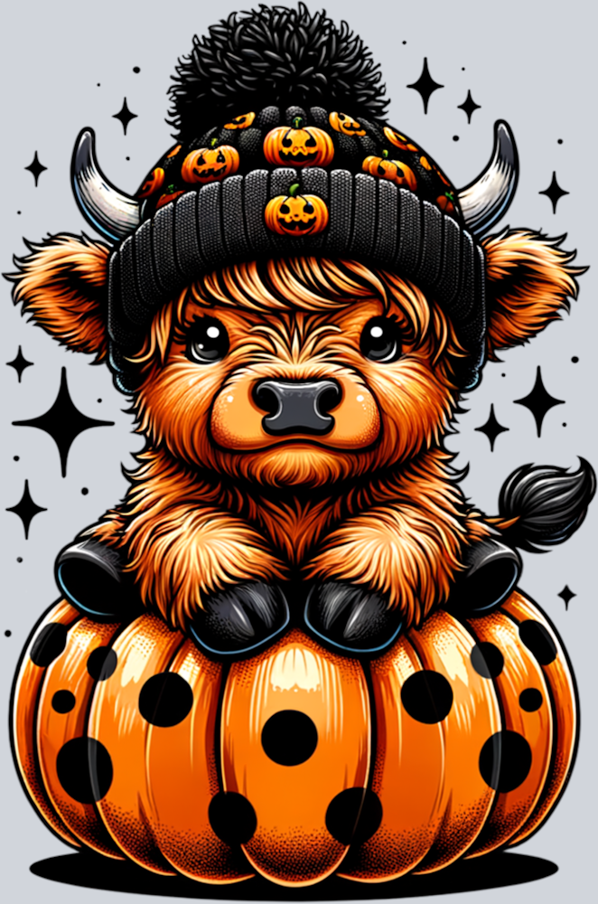 Halloween Pumpkin Cow - STK07297 (DTF Transfers)