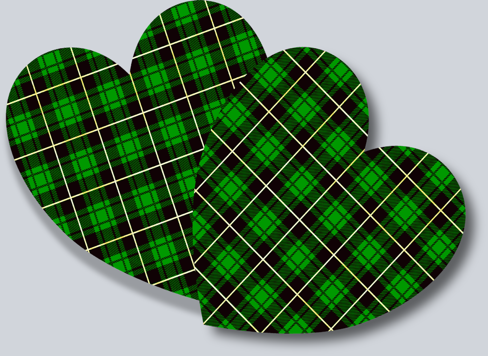 Lucky Green Plaid Hearts - STK03844 (DTF Transfers)