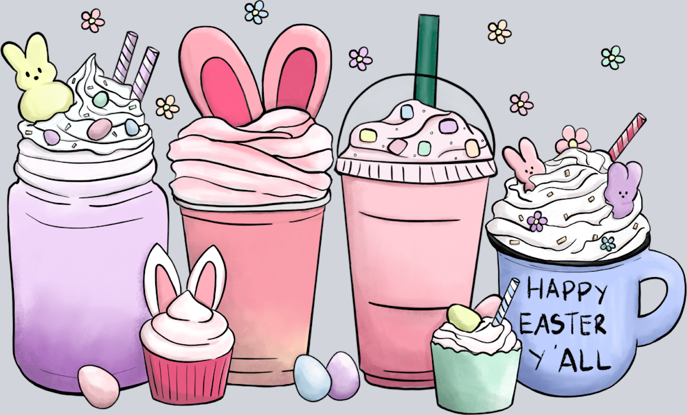 Easter Coffee Bunny - STK01761 (DTF Transfers)