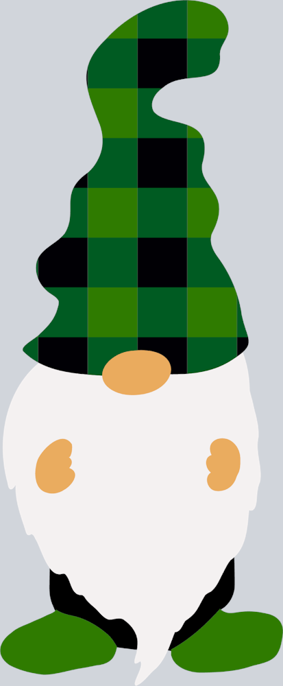Gnome Green Black Plaid Hat - STK02282 (DTF Transfers)