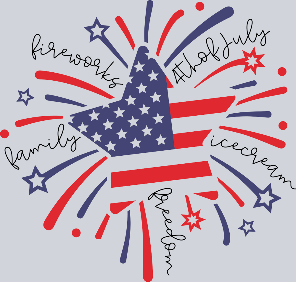 Flag Star Fireworks - STK02036 (DTF Transfers)