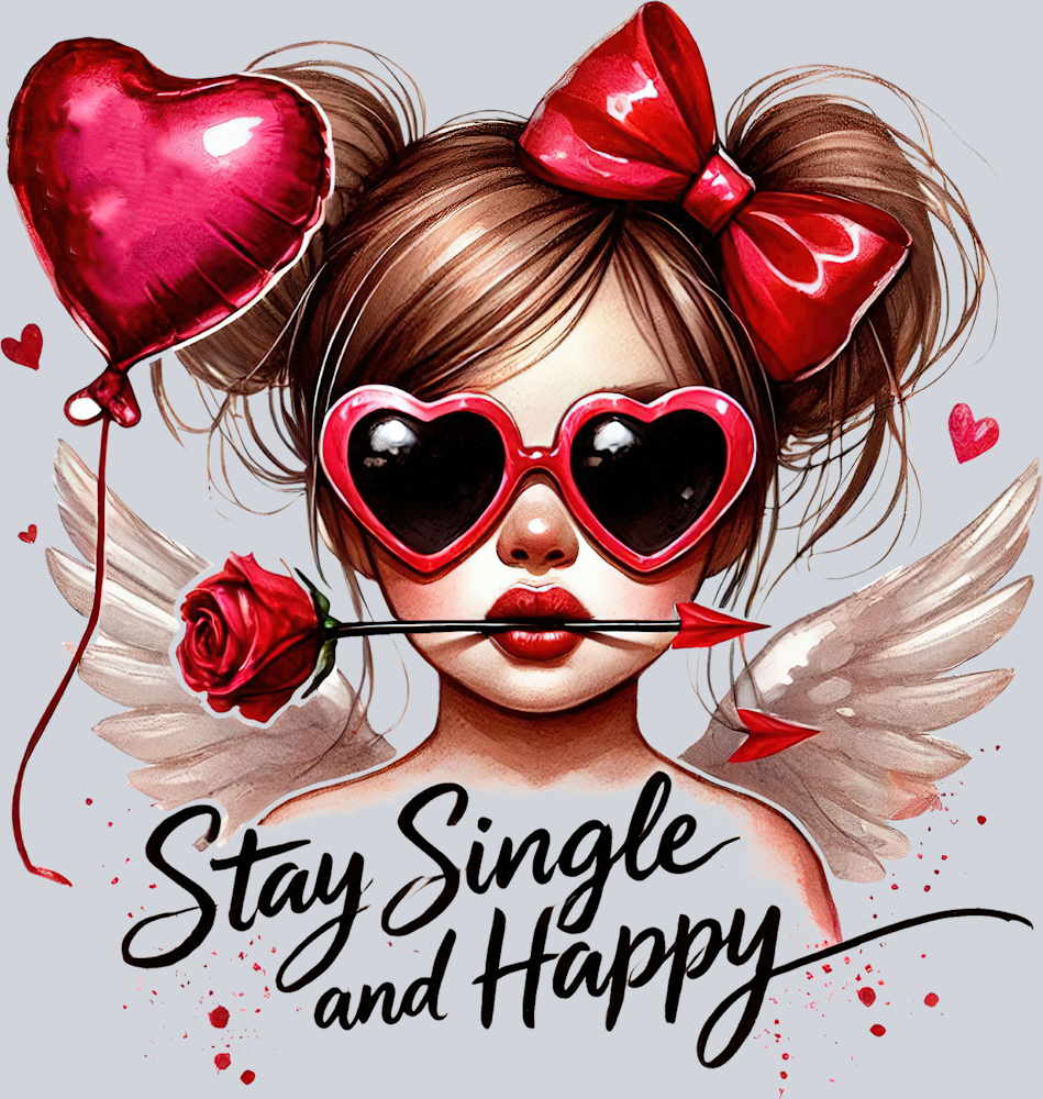 Stay Single And Happy Black - STK05800 (DTF Transfers)