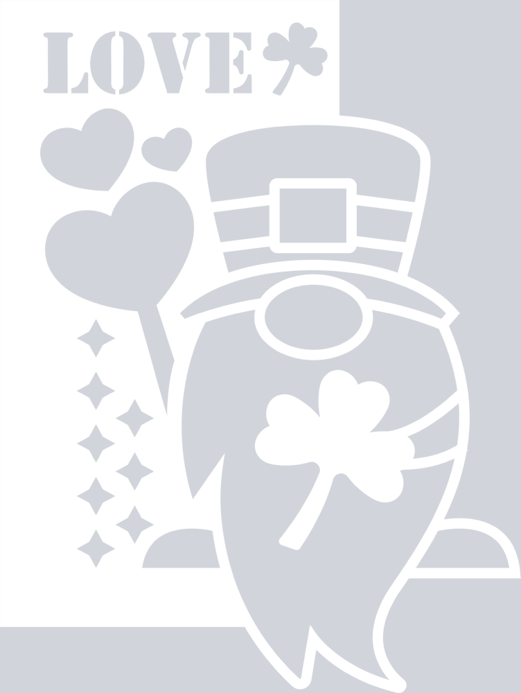 Gnome St Patty Love White - STK02335 (DTF Transfers)