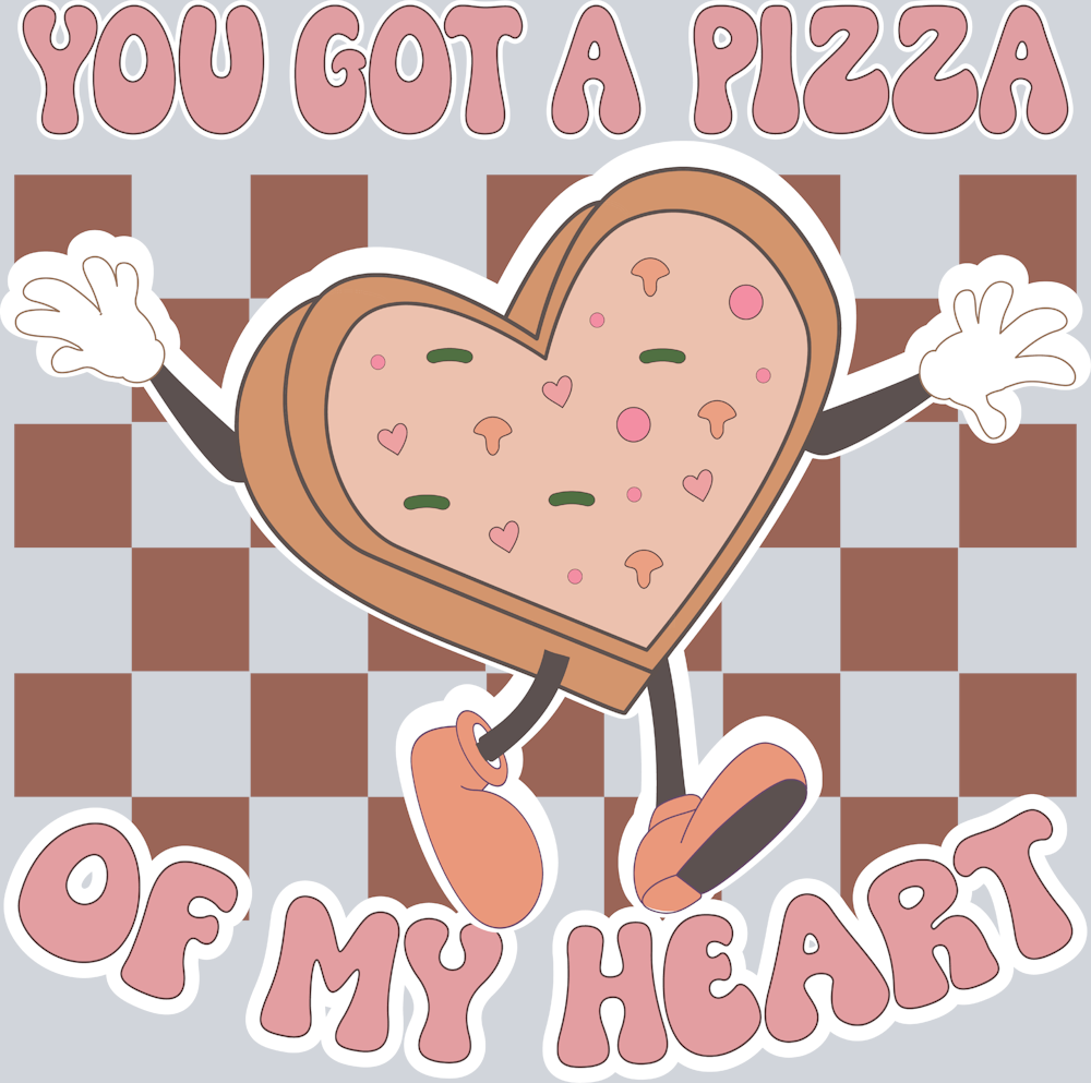 Retro Pizza My Heart - STK05223 (DTF Transfers)
