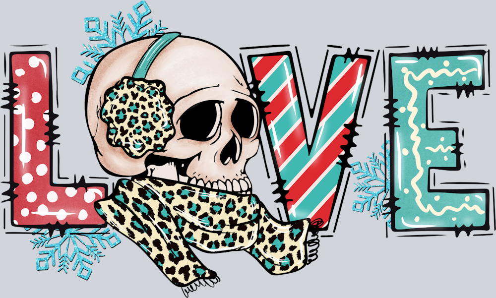 Winter Skull Love - STK06480 (DTF Transfers)