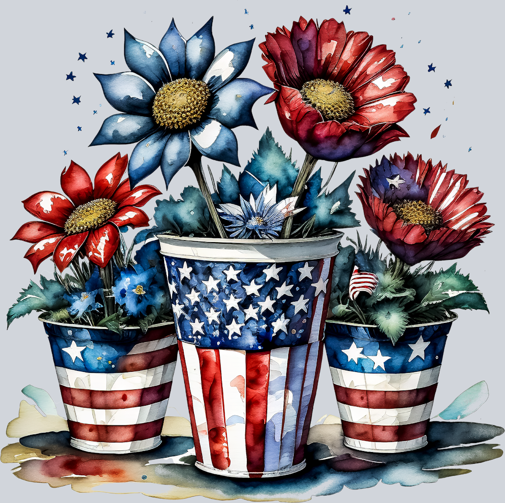 Patriotic Flowers 5 - STK04700 (DTF Transfers)