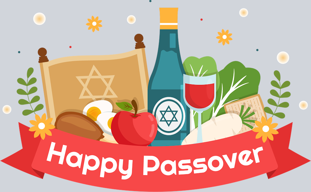 Happy Passover Ribbon Floral - STK02598 (DTF Transfers)