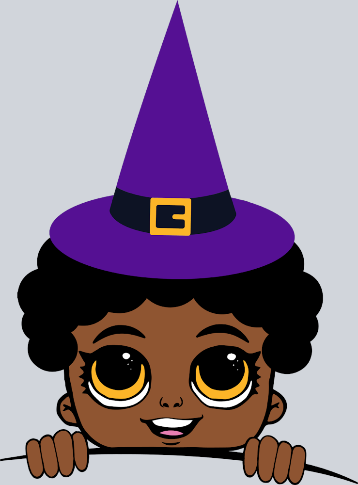 Halloween Afro Boy Peeking - STK02451 (DTF Transfers)