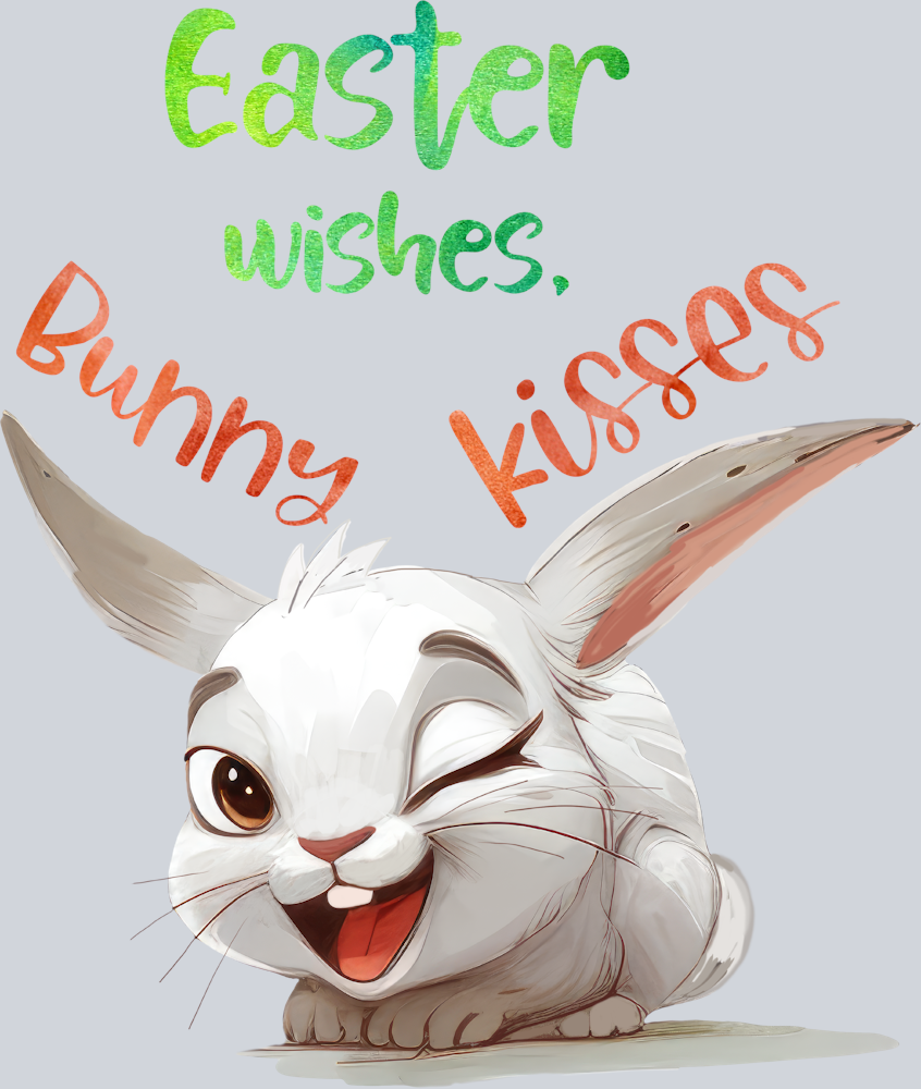 Easter Easter Wishes Bunny Kisses 1 - STK01763 (DTF Transfers)