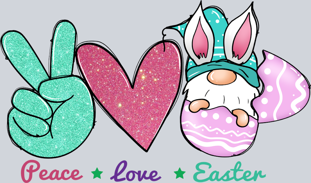 Peace Love Easter Gnome - STK07017 (DTF Transfers)