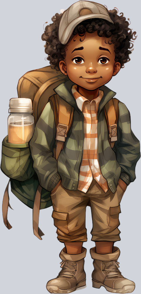 Cute Black Boy Back To School 2 - STK01522 (DTF Transfers)
