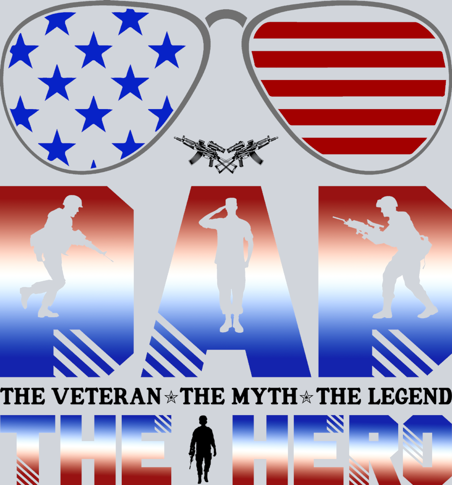 Dad The Veteran The Myth The Legend The Hero - STK01582 (DTF Transfers)