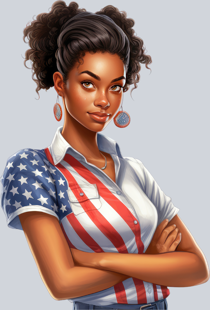 Black Woman American Pride 2 - STK00961 (DTF Transfers)