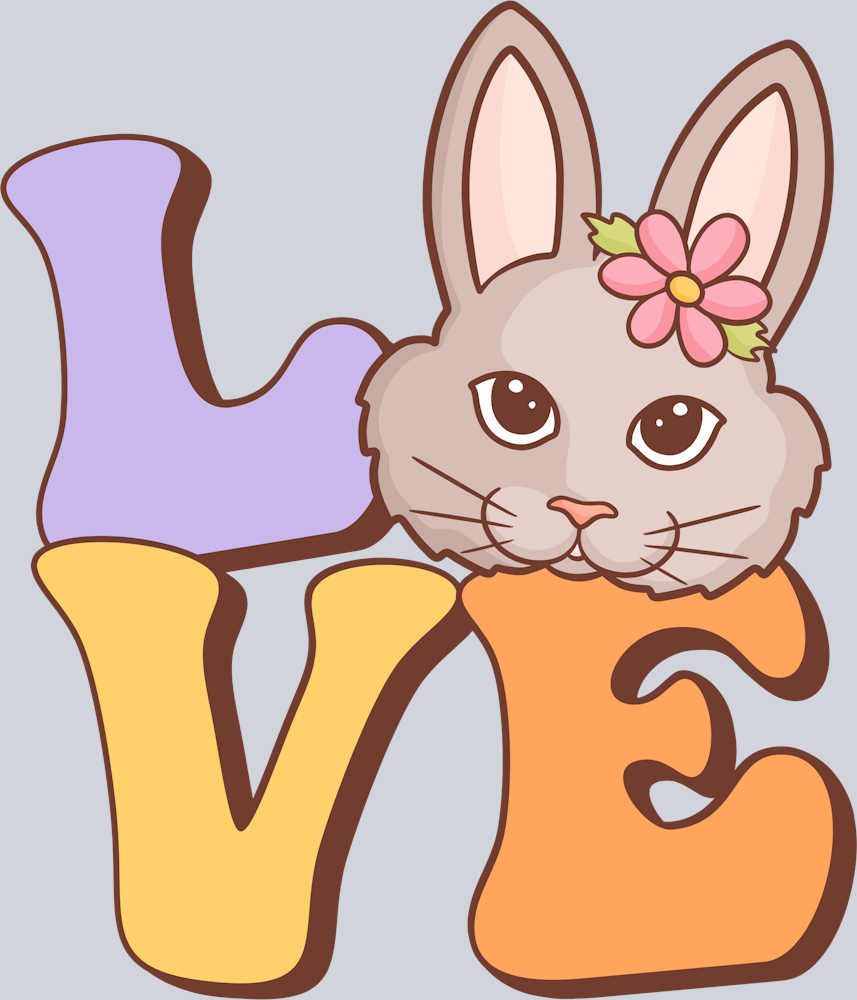 LOVE Easter Bunny 1 - STK07012 (DTF Transfers)