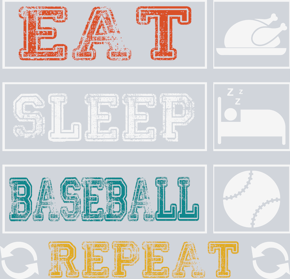 Sports Eat Sleep Baseball Repeat - STK05679 (DTF Transfers)