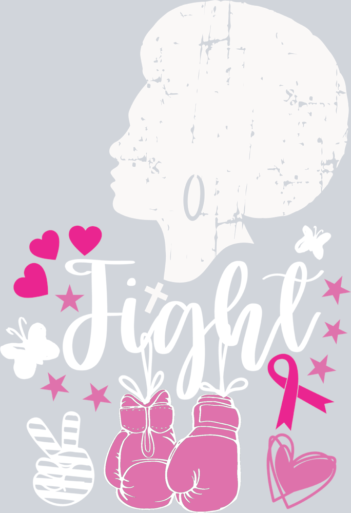 Breast Cancer Awareness Fight 2 White - STK01127 (DTF Transfers)