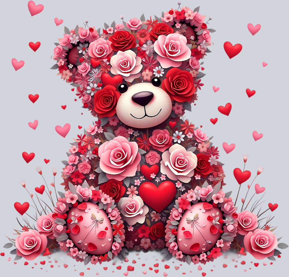 Valentines Day Teddy Bear - STK06305 (DTF Transfers)