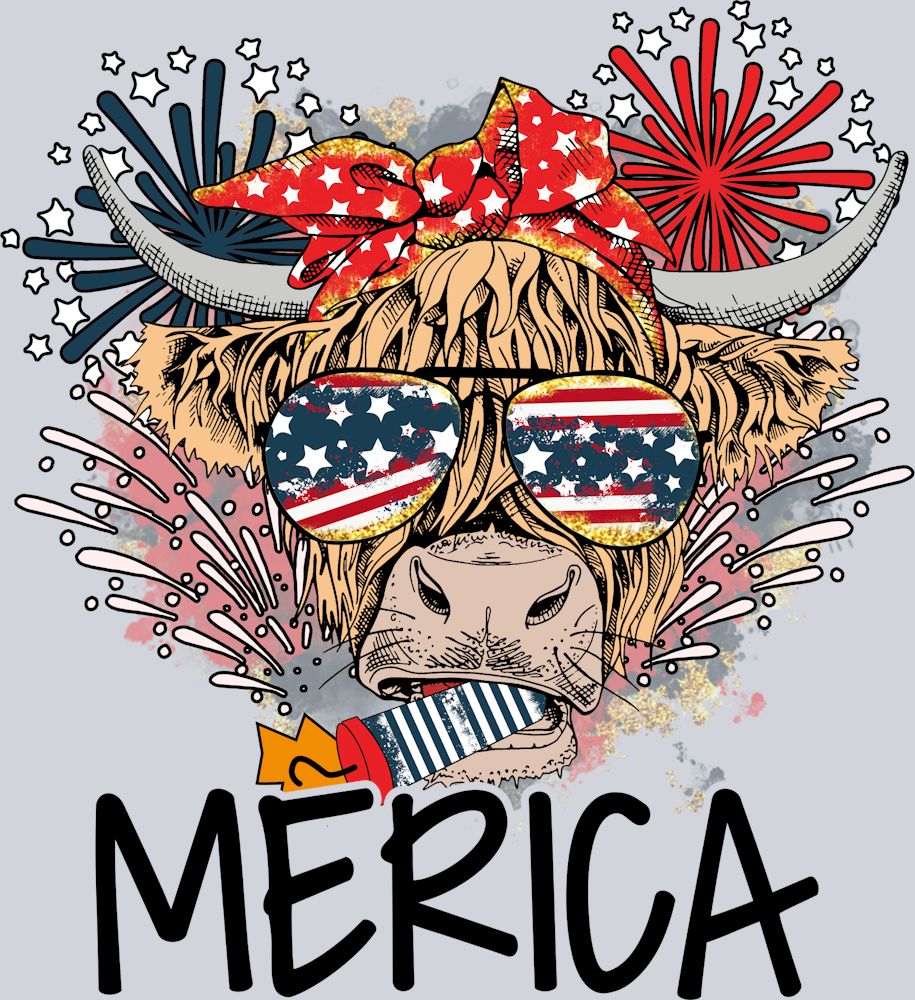 Merica Cow - STK04214 (DTF Transfers)