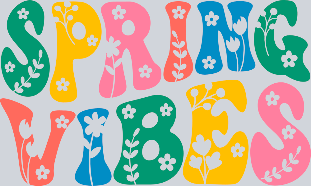 Spring Vibes Retro Flowers - STK05766 (DTF Transfers)