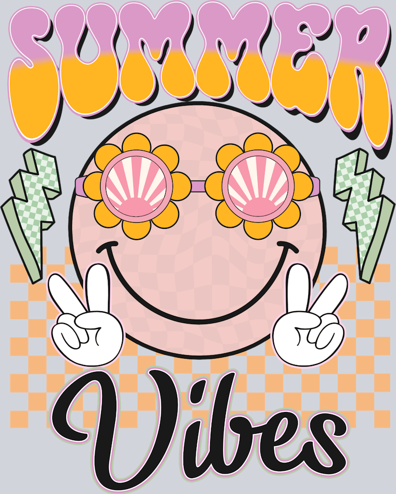 Summer Vibes Lightning Bolts - STK05872 (DTF Transfers)