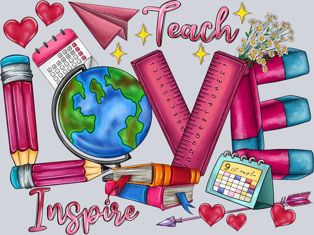 Teach Inspire Valentine's Day - STK05929 (DTF Transfers)