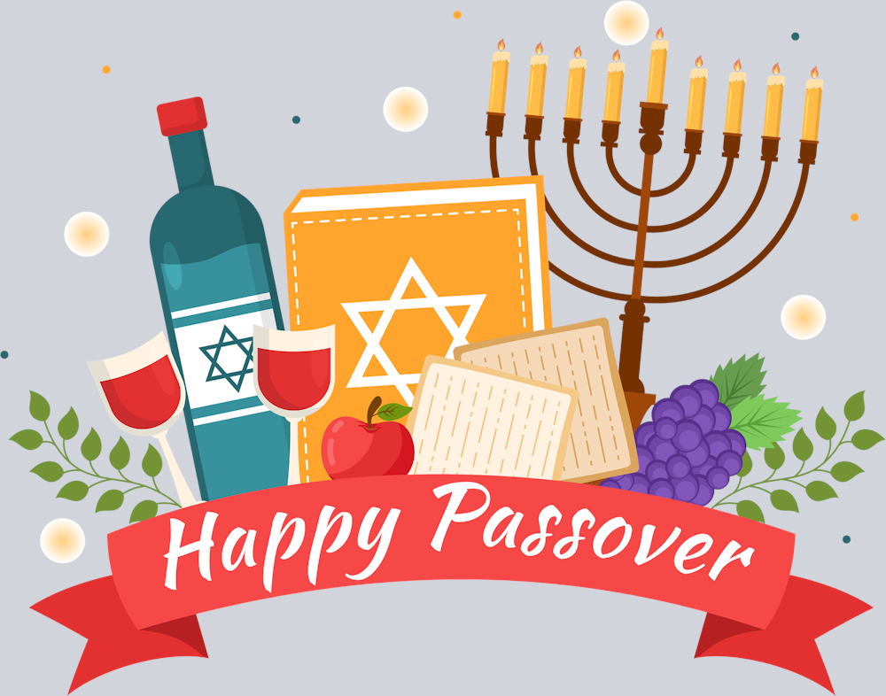 Happy Passover Ribbon And Wine - STK02597 (DTF Transfers)