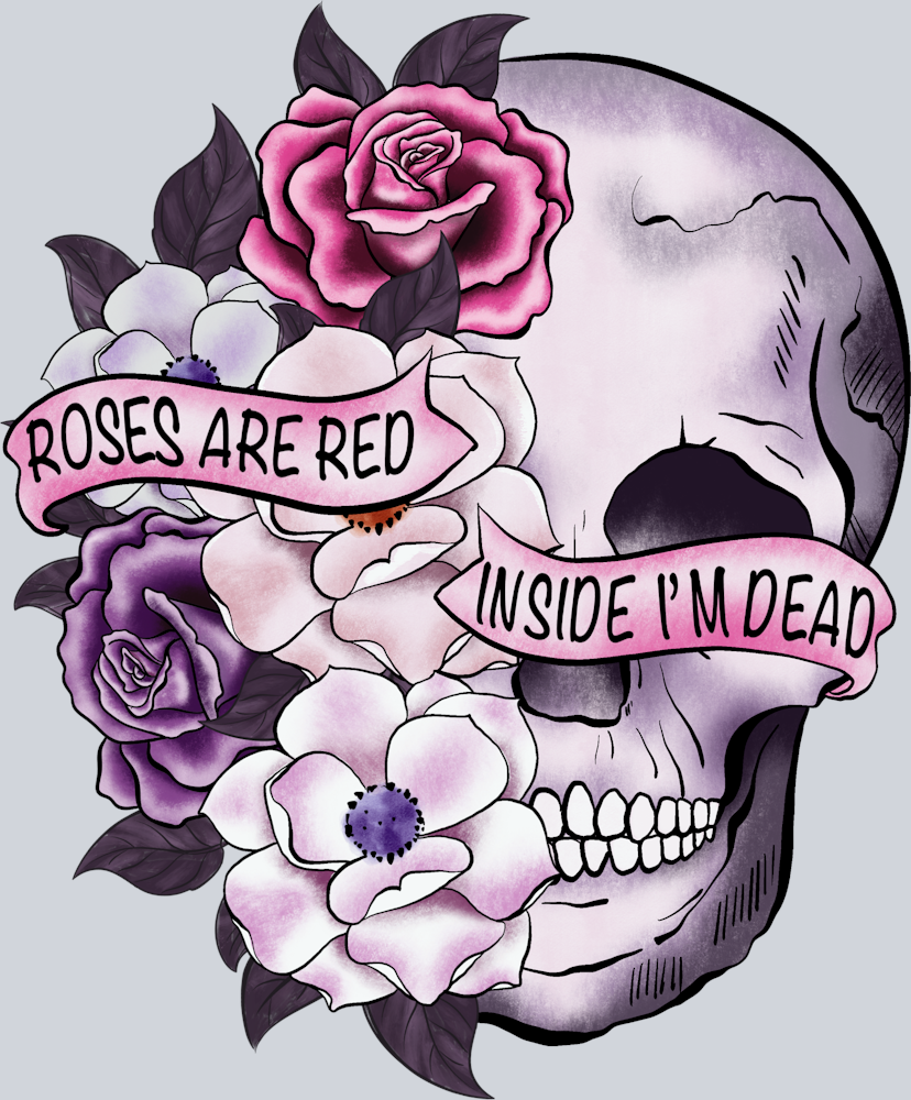 Skull Roses Dead - STK05551 (DTF Transfers)