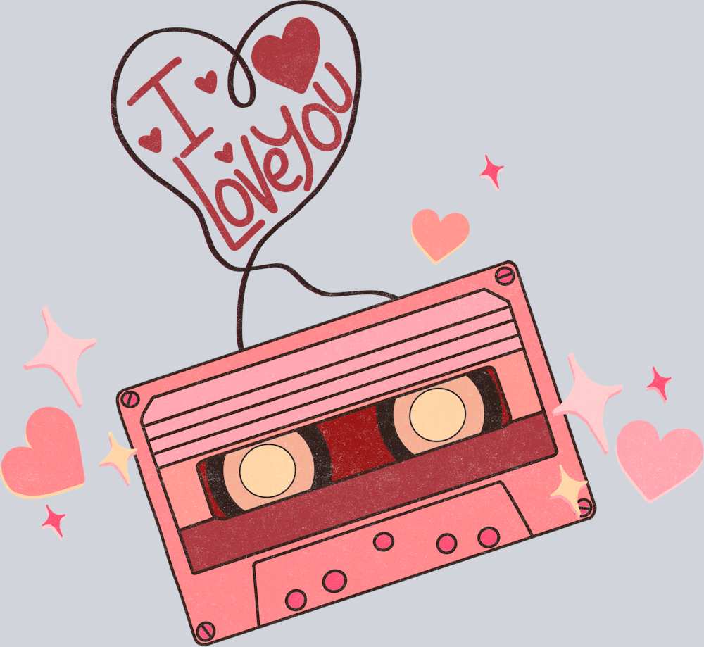 I Love You Cassette - STK02989 (DTF Transfers)
