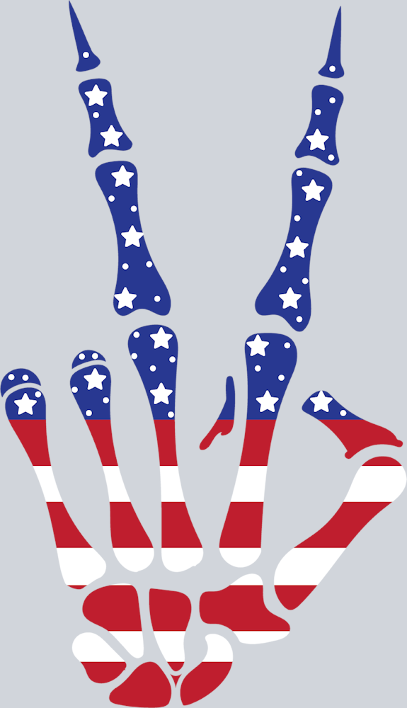 Skeleton Memorial Day Victory Flag - STK05508 (DTF Transfers)