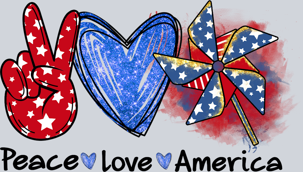 Peace Love America Pinwheel - STK04715 (DTF Transfers)