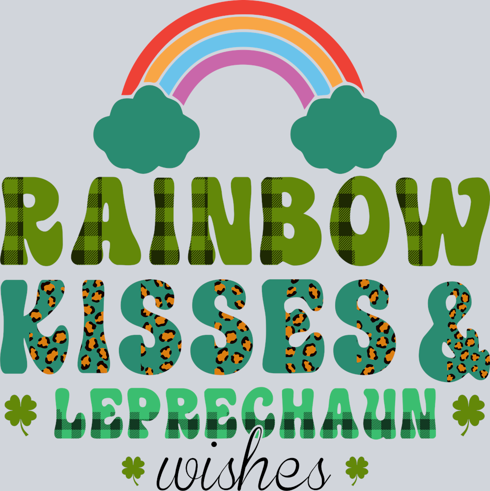 Lucky Rainbow Kisses Leprechaun Wishes - STK03895 (DTF Transfers)