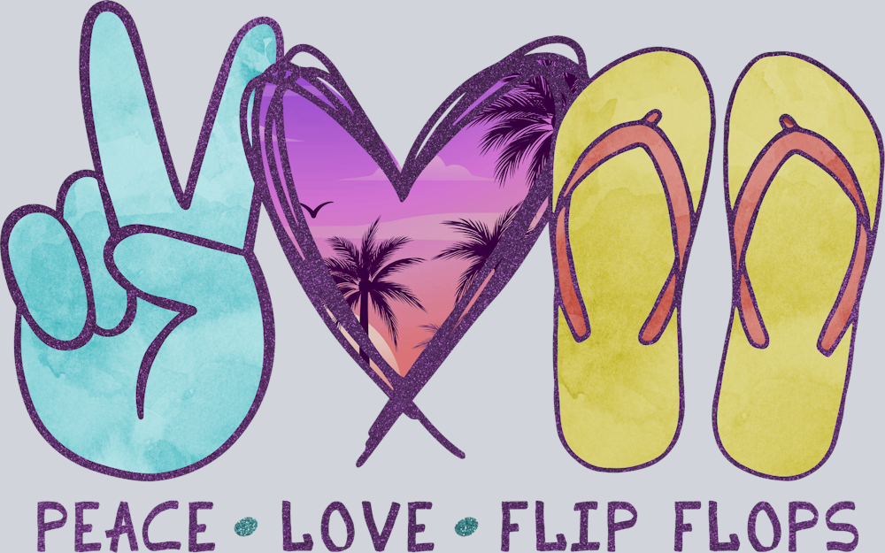 Peace Love Flipflops - STK04747 (DTF Transfers)