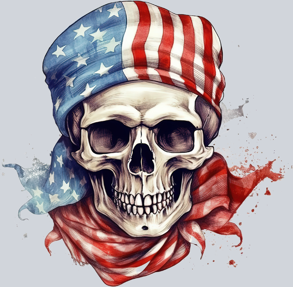 Skull Patriotic 3 - STK05542 (DTF Transfers)