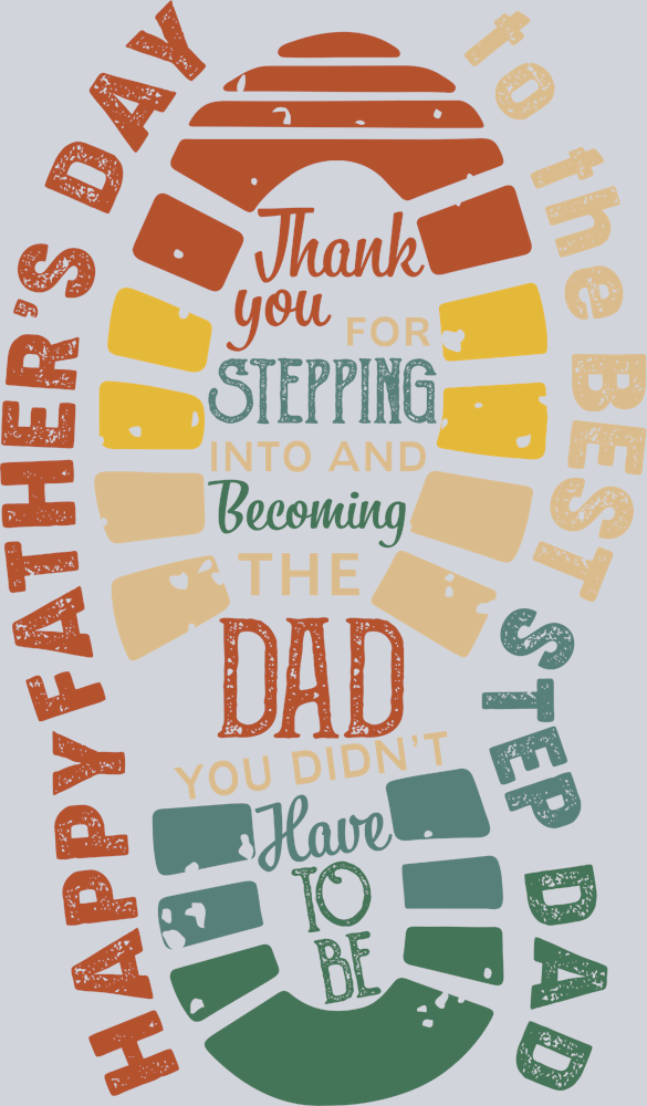 Happy Fathers Day To The Best Step Dad - STK07064 (DTF Transfers)