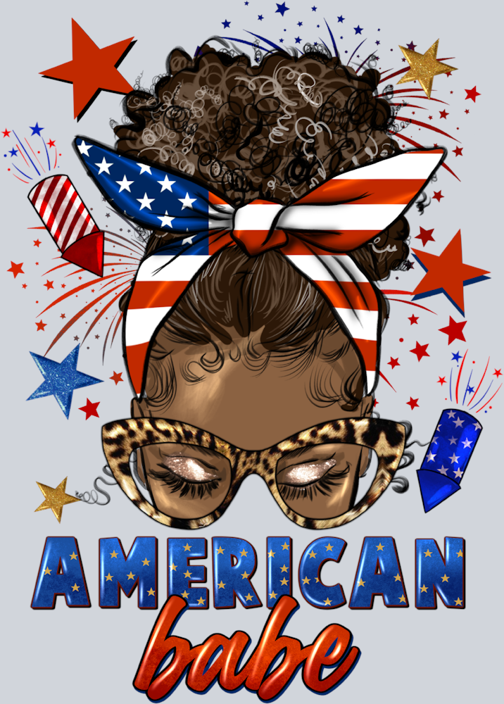 American Babe Afro American - STK00157 (DTF Transfers)
