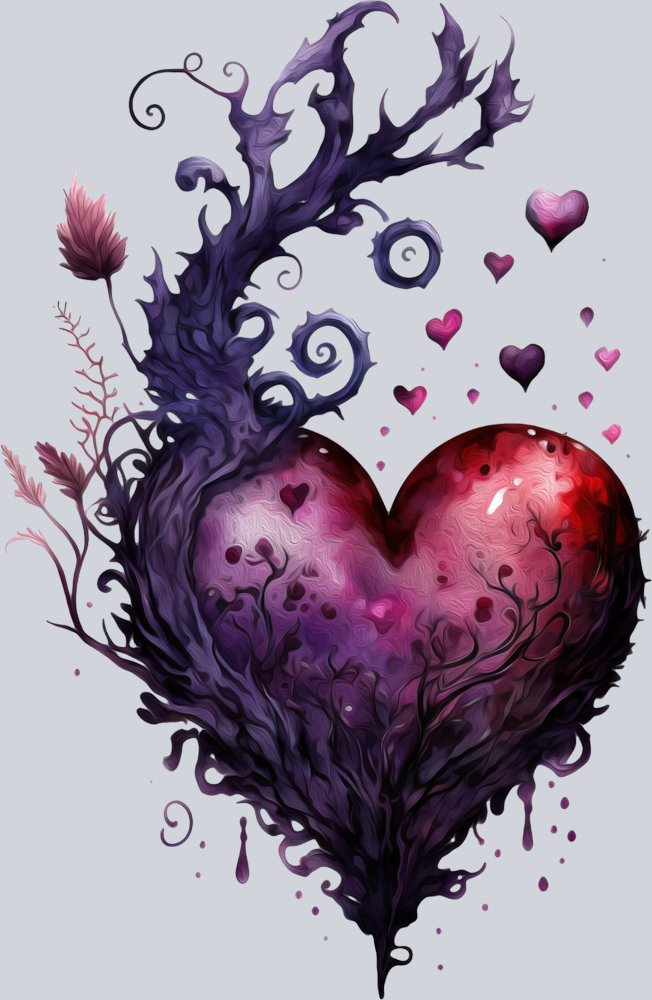 Goth Heart 7 - STK02402 (DTF Transfers)