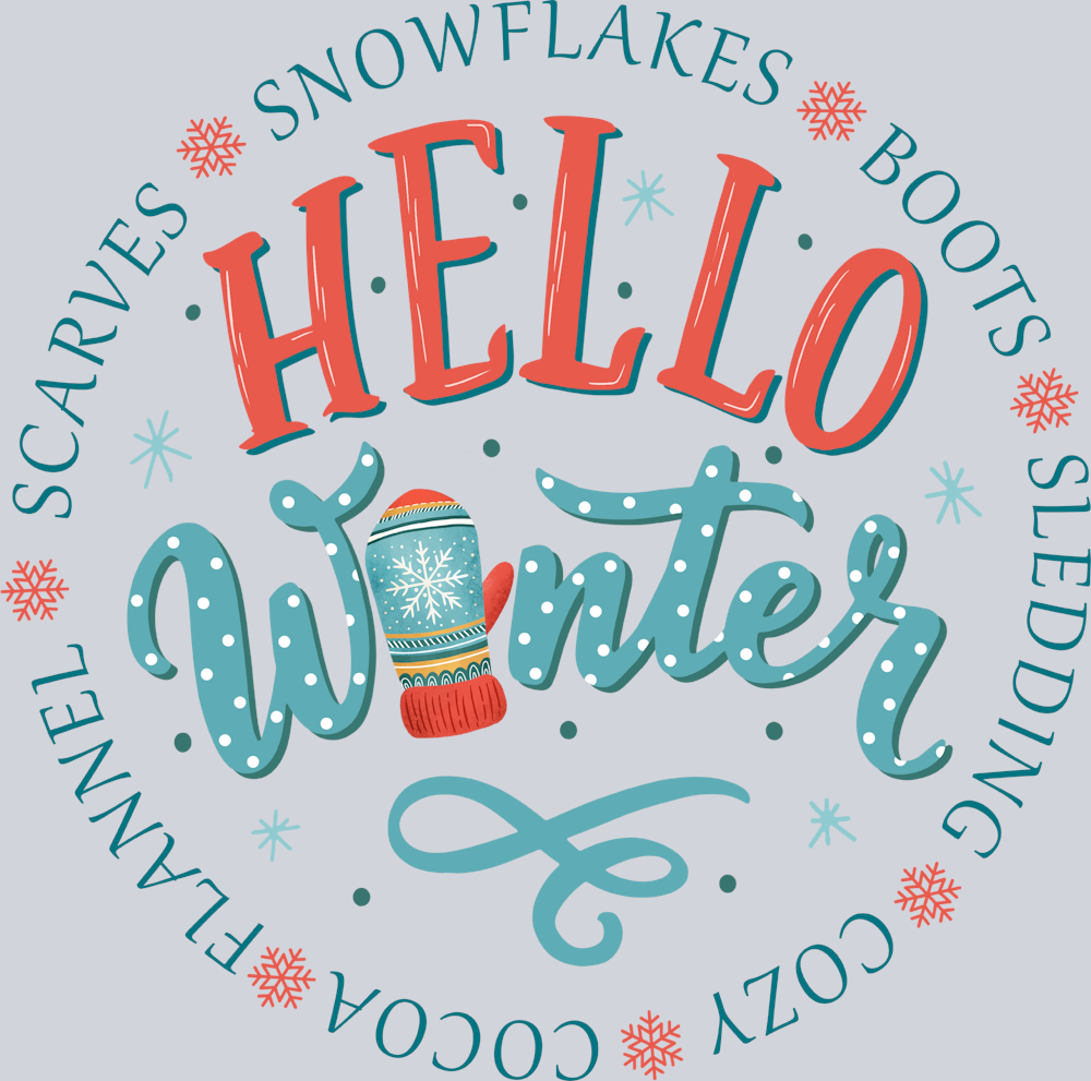 Hello Winter Mitten - STK02722 (DTF Transfers)