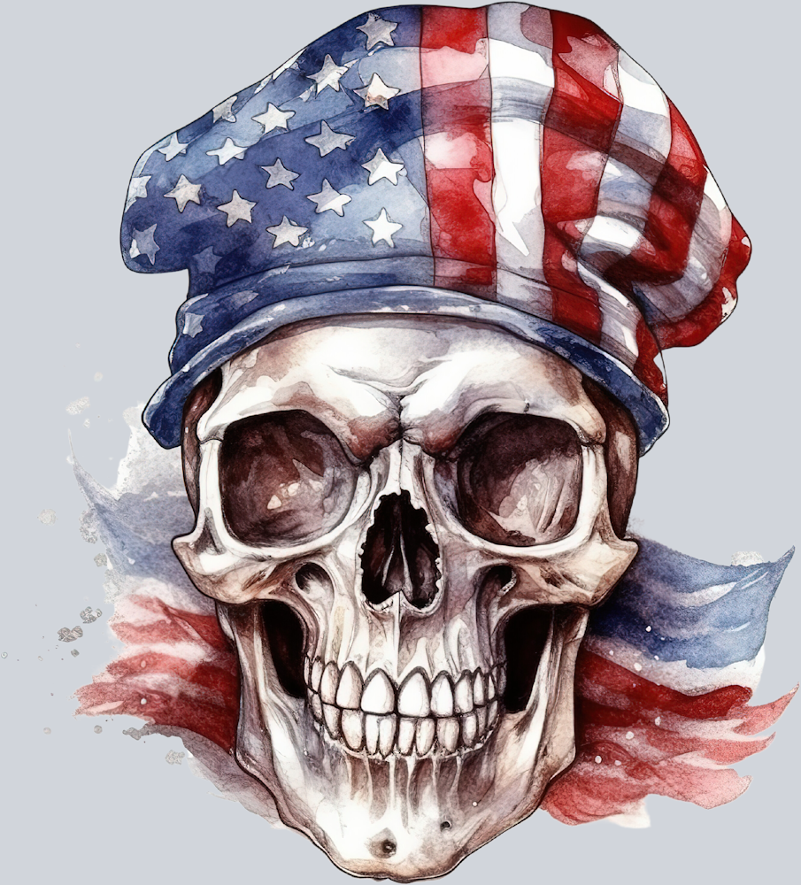 Skull Patriotic 8 - STK05547 (DTF Transfers)