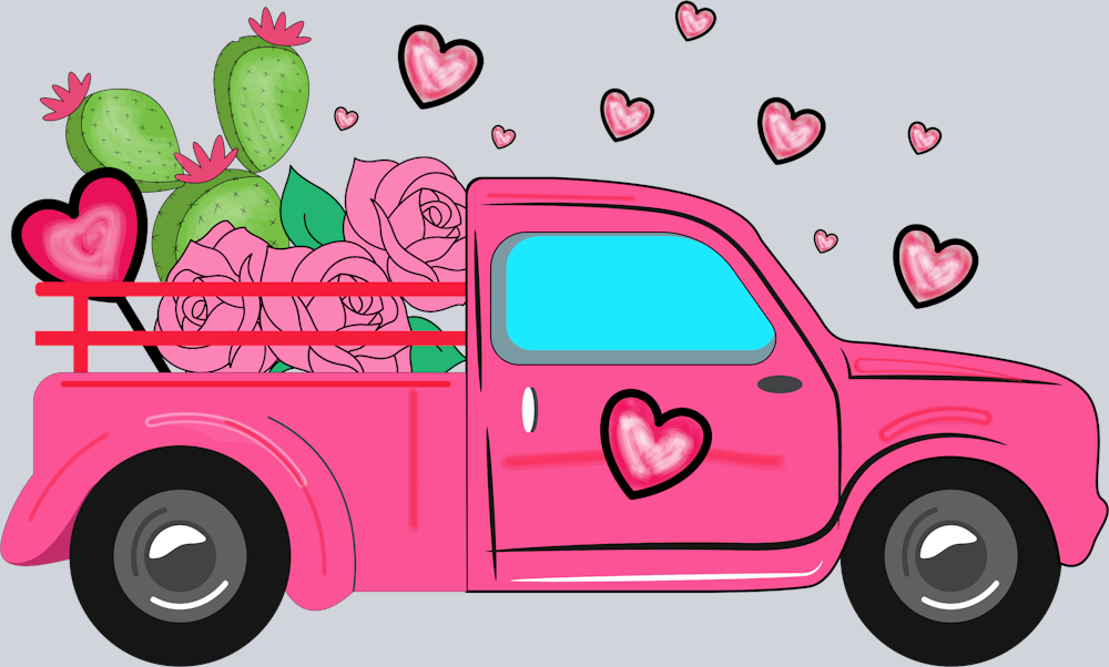 Valentine Truck - STK06303 (DTF Transfers)