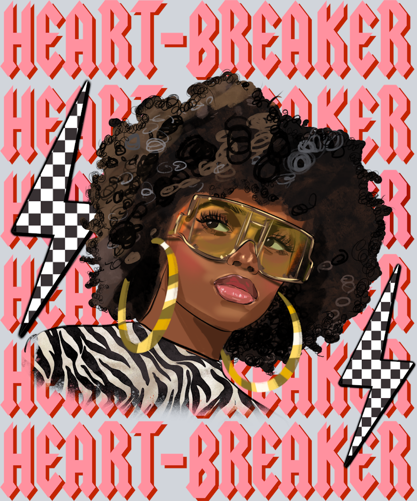Heart Breaker Black Woman - STK02653 (DTF Transfers)