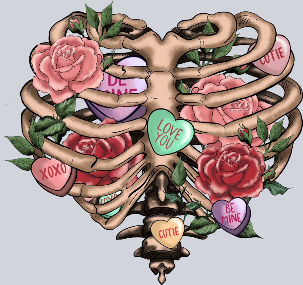 Skeleton Ribs Heart - STK05513 (DTF Transfers)