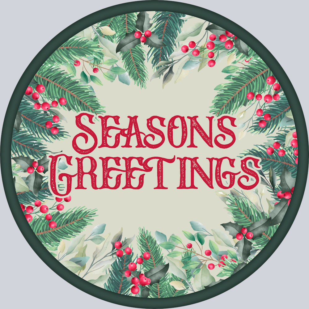 Wreath Seasons Greetings - STK06533 (DTF Transfers)